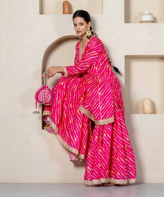 Hot pink kota doriya sharara set 5