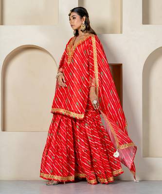 Red kota doriya sharara set 1
