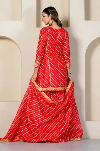 Red kota doriya sharara set