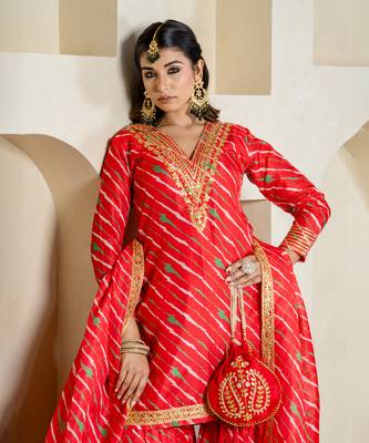 Red kota doriya sharara set 3
