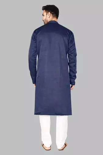 Mens embroidery mirror work done in front all over kurta-pajama