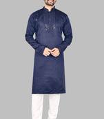 Mens embroidery mirror work done in front all over kurta-pajama