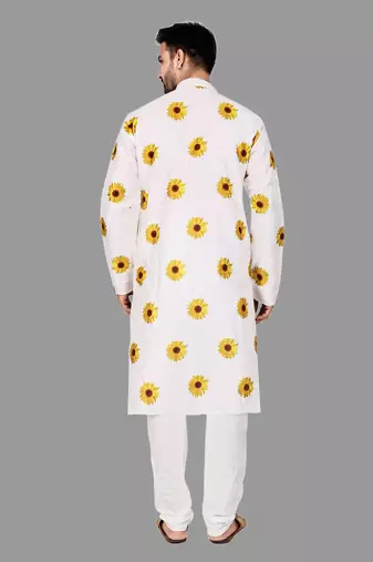 Mens digital print work kurta  kurta-pajama