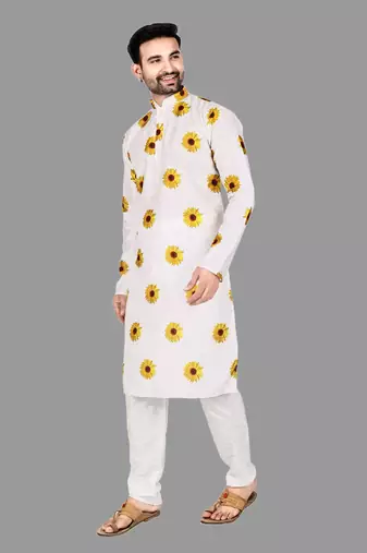 Mens digital print work kurta  kurta-pajama