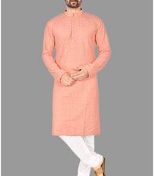 Mens pattern stitched kurta with churidar kurta-pajama