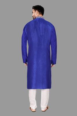 Mens embroidery work done in front with threading work kurta-pajama 1