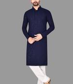 Mens pattern stitched kurta with churidar kurta-pajama