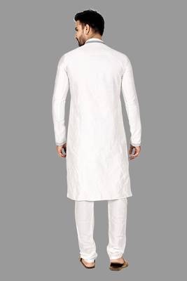 Mens thread work done in front and collar kurta-pajama 1