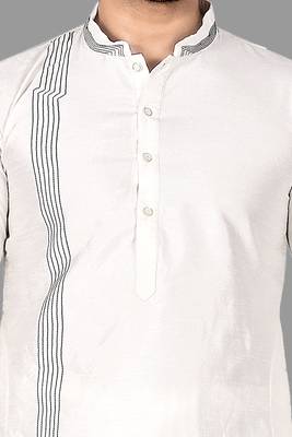 Mens thread work done in front and collar kurta-pajama 3