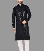Mens pattern stitched kurta with churidar kurta-pajama