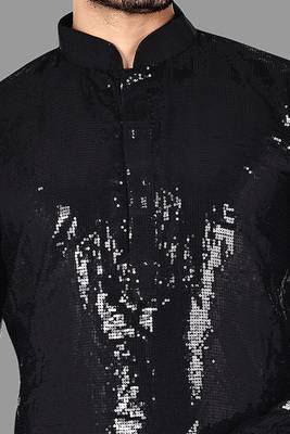 Mens pattern stitched kurta with churidar kurta-pajama 2
