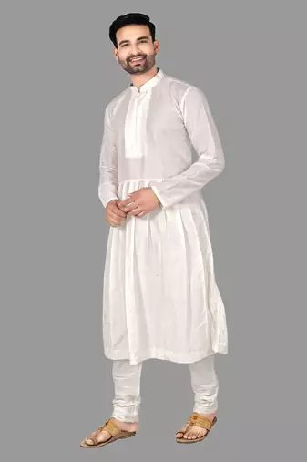 Mens pattern stitched anarkali kurta with churidar kurta-pajama