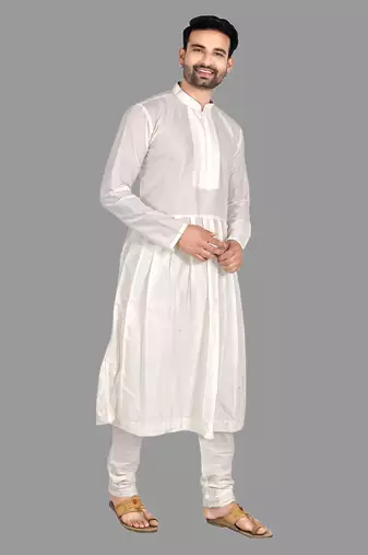 Mens pattern stitched anarkali kurta with churidar kurta-pajama