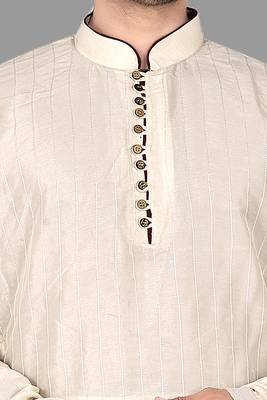Mens threading work all over front and collar pattern sticthed   kurta-pajama 2