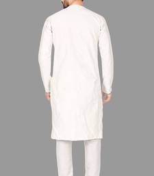 Mens assymetrical stitched pattern kurta with bone piping kurta-pajama