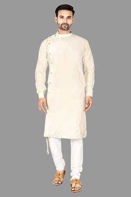 Mens pattern stitched plating with kurta churidar kurta-pajama 1