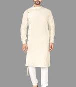 Mens pattern stitched plating with kurta churidar kurta-pajama