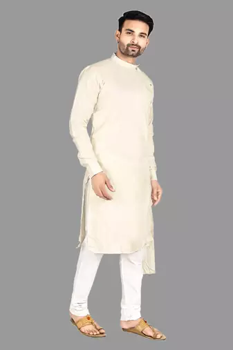 Mens pattern stitched plating with kurta churidar kurta-pajama