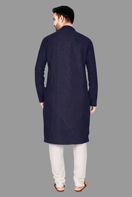 Mens pattern stitched front open with kurta churidar kurta-pajama 2