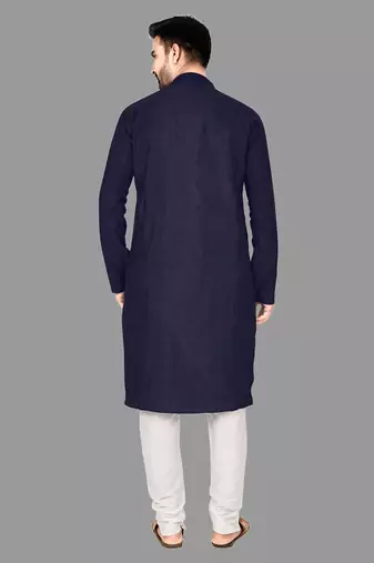 Mens pattern stitched front open with kurta churidar kurta-pajama