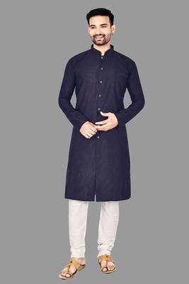 Mens pattern stitched front open with kurta churidar kurta-pajama 1