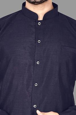 Mens pattern stitched front open with kurta churidar kurta-pajama 3