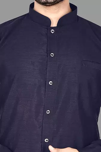 Mens pattern stitched front open with kurta churidar kurta-pajama
