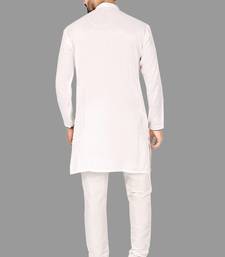 Mens assymetrical stitched pattern kurta with bone piping kurta-pajama