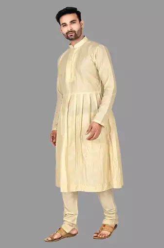 Mens pattern stitched anarkali kurta with churidar kurta-pajama