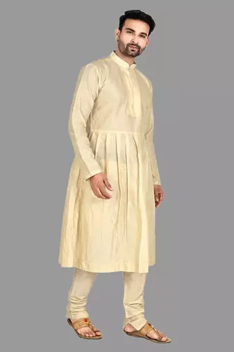 Mens pattern stitched anarkali kurta with churidar kurta-pajama
