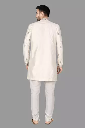 Mens hand work done semi indo all over front,collar & sleeves indo-western-dresses