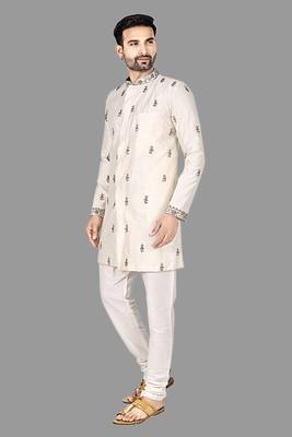 Mens hand work done semi indo all over front,collar & sleeves indo-western-dresses 4