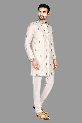 Mens hand work done semi indo all over front,collar & sleeves indo-western-dresses 5