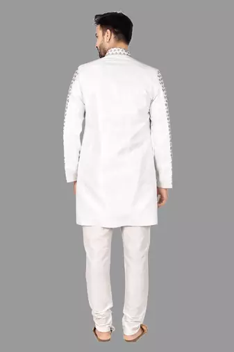 Mens hand work done semi indo all over front,collar & sleeves indo-western-dresses