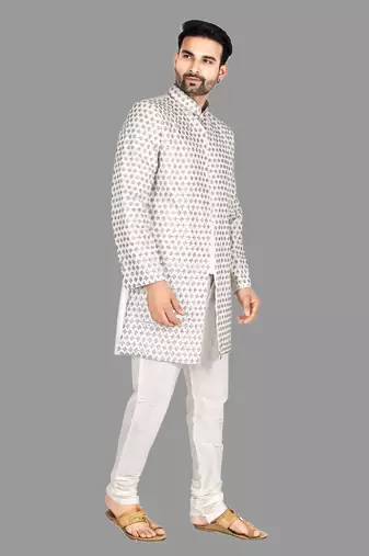 Mens hand work done semi indo all over front,collar & sleeves indo-western-dresses