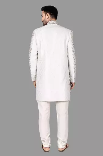 Mens hand work done semi indo all over front,collar & sleeves indo-western-dresses