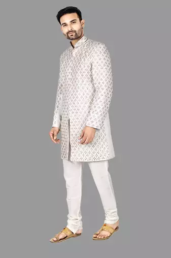 Mens hand work done semi indo all over front,collar & sleeves indo-western-dresses