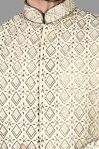 Mens hand work done semi indo all over front,collar & sleeves indo-western-dresses