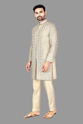 Mens hand work done semi indo all over front,collar & sleeves indo-western-dresses 4