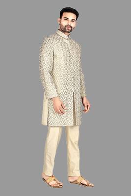 Mens hand work done semi indo all over front,collar & sleeves indo-western-dresses 5