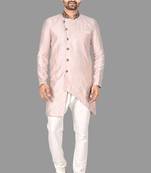 Mens hand work done collar and button semi indo stitched  indo-western-dresses