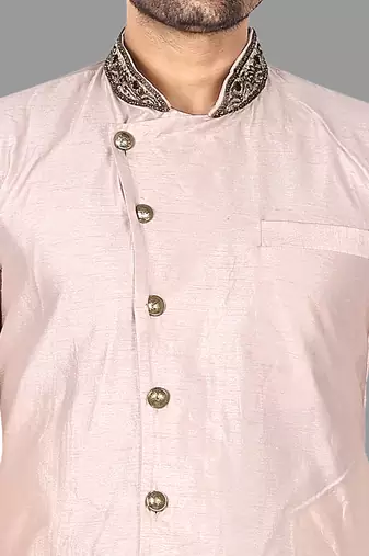 Mens hand work done collar and button semi indo stitched  indo-western-dresses