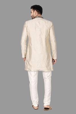 Mens hand work done collar and button semi indo stitched  indo-western-dresses 2