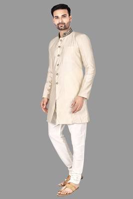 Mens hand work done collar and button semi indo stitched  indo-western-dresses 4