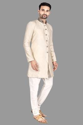 Mens hand work done collar and button semi indo stitched  indo-western-dresses 5