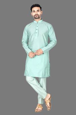 Mens pattern stitched kurta with churidar kurta-pajama 1
