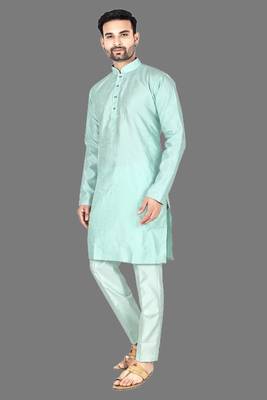 Mens pattern stitched kurta with churidar kurta-pajama 3