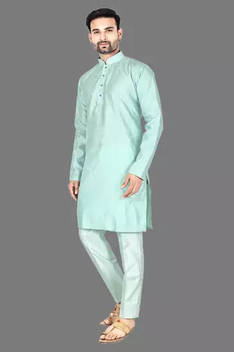 Mens pattern stitched kurta with churidar kurta-pajama