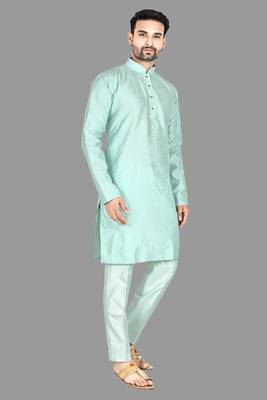 Mens pattern stitched kurta with churidar kurta-pajama 4