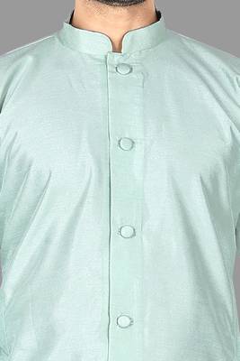 Mens front open kurta pattern stitched with churidar kurta-pajama 2